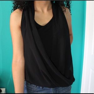 black surplice tank top